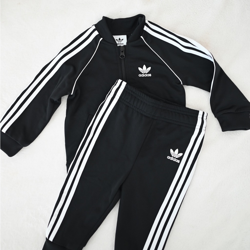 Adidas Black Track Suit Set Toddler Size: 9-12M
